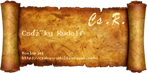 Csáky Rudolf névjegykártya